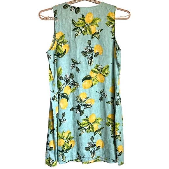 J.Jill Love Linen Shift Dress Sz XL Lemon Print V Neck Beach Resort Vacation EUC - Picture 6 of 16